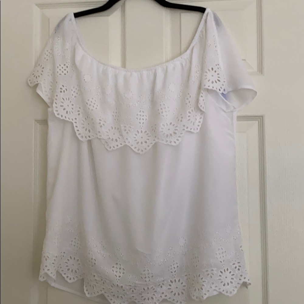 NWT New York & Co White summer top size XXL